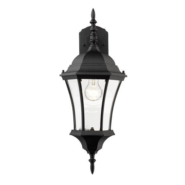 Wakefield Outdoor Wall Light, Black & Clear Beveled